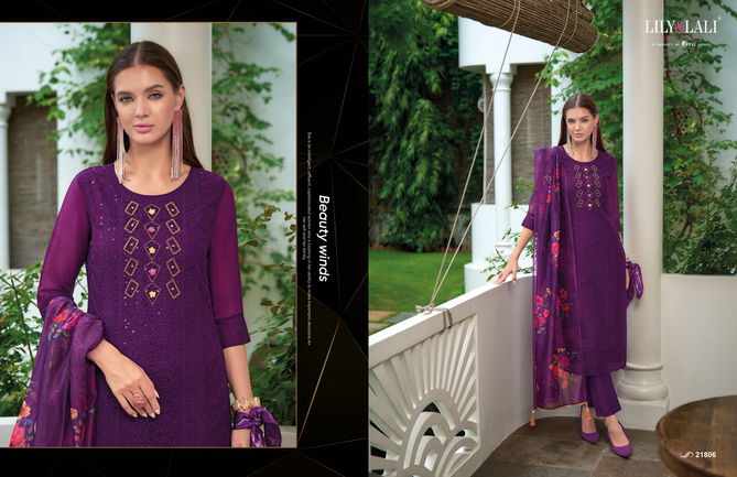 Organza Chikan Kari Vol 3 By Lily And Lali Designer Kurti With Bottom Dupatta Wholesale Price In Surat
